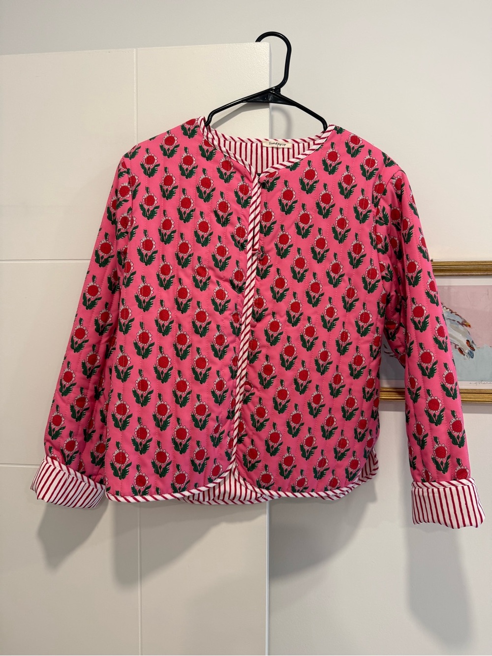 Sunday Pink Floral Quilted Jacket